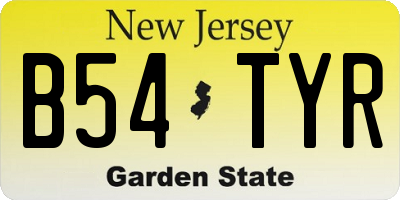 NJ license plate B54TYR