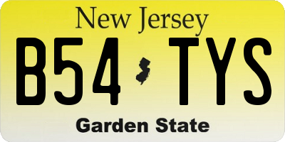 NJ license plate B54TYS