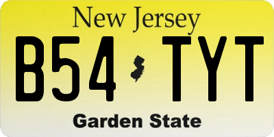 NJ license plate B54TYT