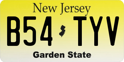 NJ license plate B54TYV