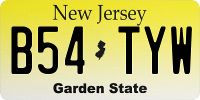 NJ license plate B54TYW