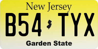 NJ license plate B54TYX