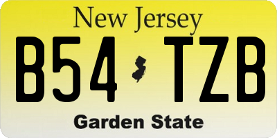 NJ license plate B54TZB