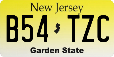 NJ license plate B54TZC