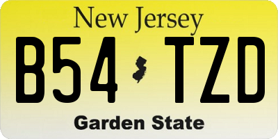 NJ license plate B54TZD