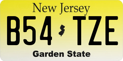 NJ license plate B54TZE