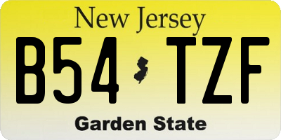 NJ license plate B54TZF