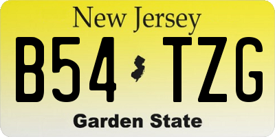 NJ license plate B54TZG