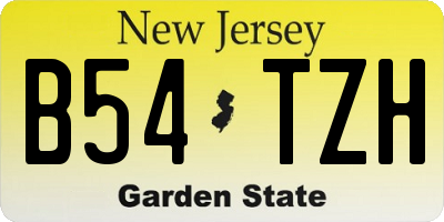 NJ license plate B54TZH