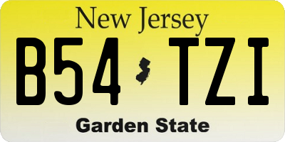 NJ license plate B54TZI