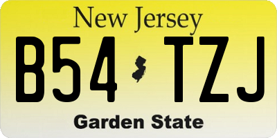 NJ license plate B54TZJ