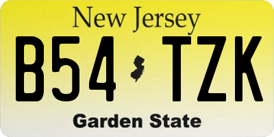 NJ license plate B54TZK