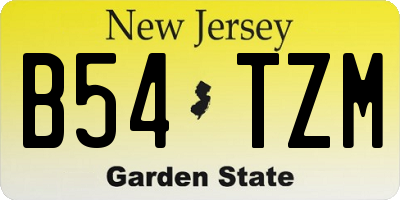 NJ license plate B54TZM