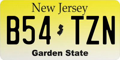 NJ license plate B54TZN