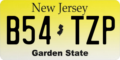 NJ license plate B54TZP