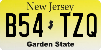 NJ license plate B54TZQ