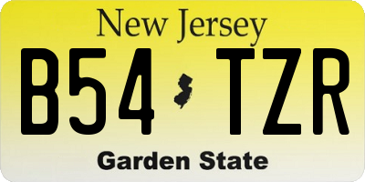 NJ license plate B54TZR