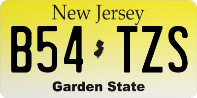 NJ license plate B54TZS