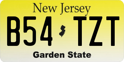 NJ license plate B54TZT