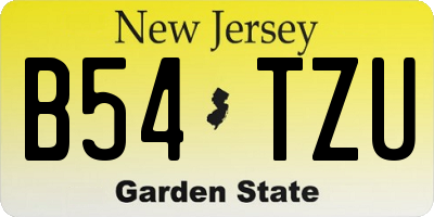 NJ license plate B54TZU