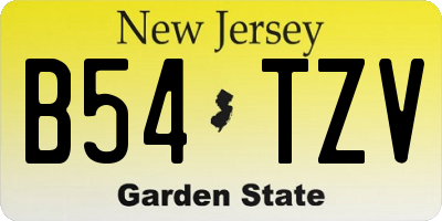 NJ license plate B54TZV