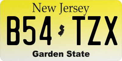 NJ license plate B54TZX