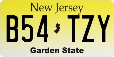NJ license plate B54TZY