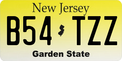 NJ license plate B54TZZ