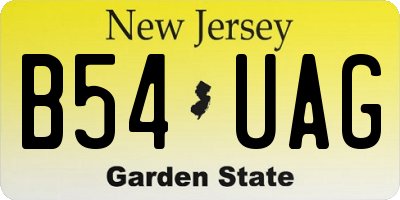 NJ license plate B54UAG