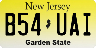 NJ license plate B54UAI