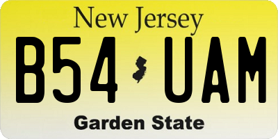 NJ license plate B54UAM