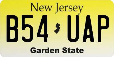 NJ license plate B54UAP