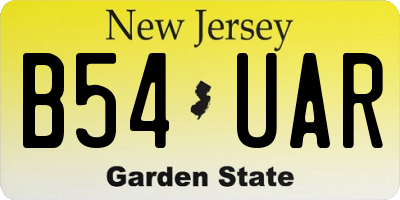 NJ license plate B54UAR