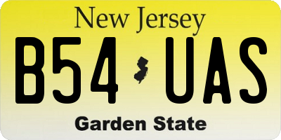 NJ license plate B54UAS