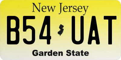NJ license plate B54UAT