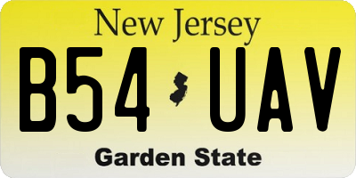 NJ license plate B54UAV