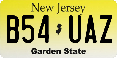 NJ license plate B54UAZ