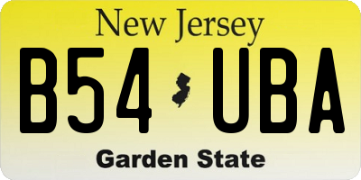 NJ license plate B54UBA