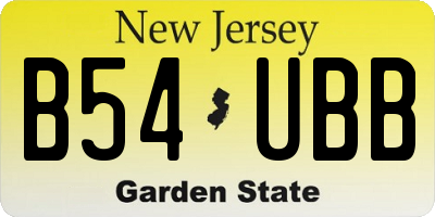 NJ license plate B54UBB