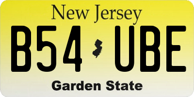 NJ license plate B54UBE