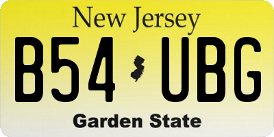 NJ license plate B54UBG