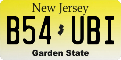 NJ license plate B54UBI