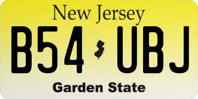 NJ license plate B54UBJ