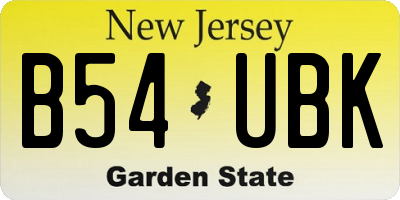NJ license plate B54UBK