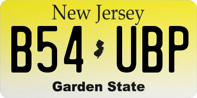 NJ license plate B54UBP
