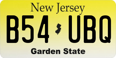 NJ license plate B54UBQ