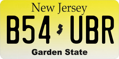 NJ license plate B54UBR