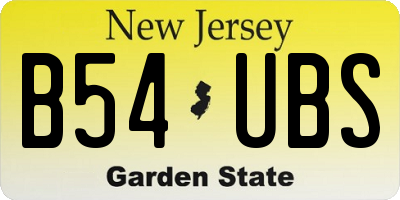 NJ license plate B54UBS