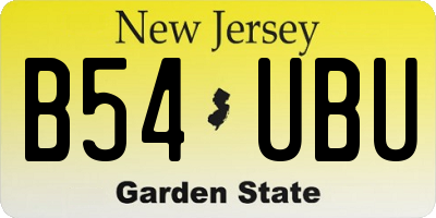 NJ license plate B54UBU