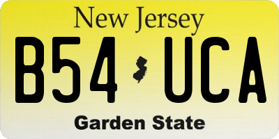 NJ license plate B54UCA
